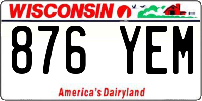 WI license plate 876YEM