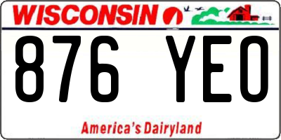 WI license plate 876YEO