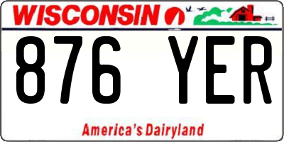WI license plate 876YER