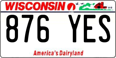 WI license plate 876YES