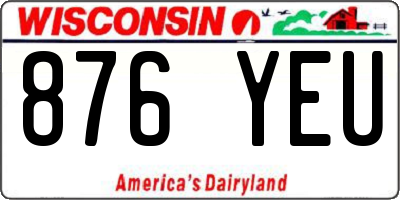 WI license plate 876YEU