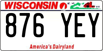WI license plate 876YEY
