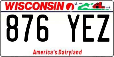 WI license plate 876YEZ
