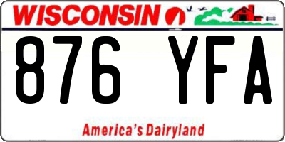 WI license plate 876YFA