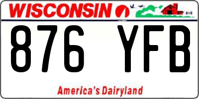 WI license plate 876YFB