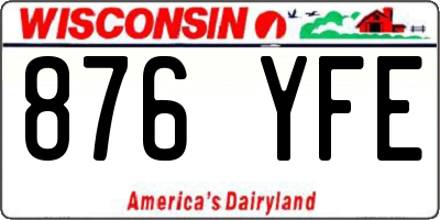WI license plate 876YFE