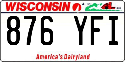 WI license plate 876YFI
