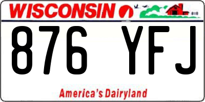 WI license plate 876YFJ