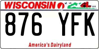 WI license plate 876YFK