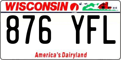 WI license plate 876YFL