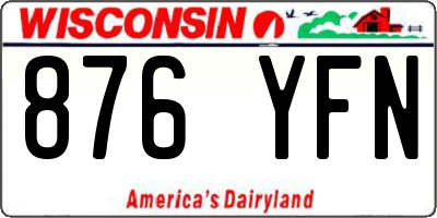WI license plate 876YFN