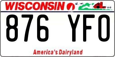 WI license plate 876YFO