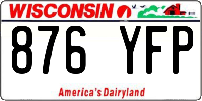 WI license plate 876YFP