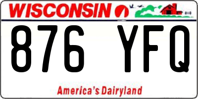 WI license plate 876YFQ