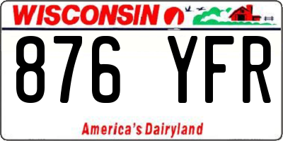 WI license plate 876YFR