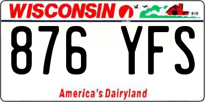 WI license plate 876YFS