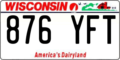 WI license plate 876YFT
