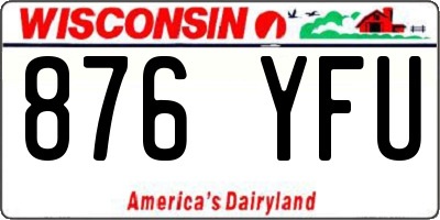 WI license plate 876YFU