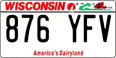 WI license plate 876YFV