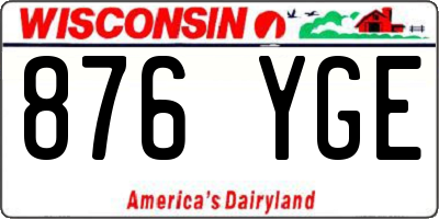 WI license plate 876YGE