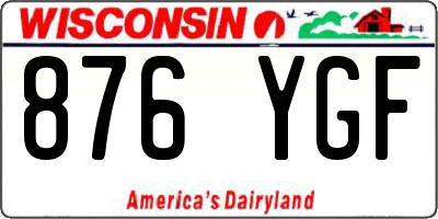 WI license plate 876YGF