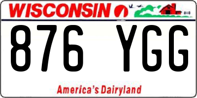 WI license plate 876YGG