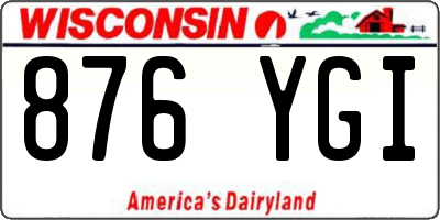 WI license plate 876YGI