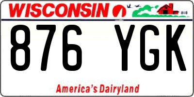 WI license plate 876YGK
