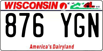 WI license plate 876YGN