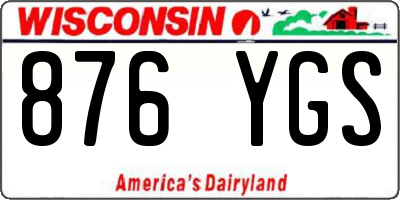 WI license plate 876YGS