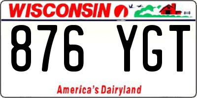 WI license plate 876YGT