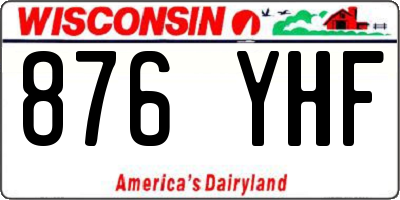 WI license plate 876YHF