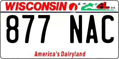 WI license plate 877NAC