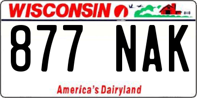 WI license plate 877NAK