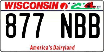 WI license plate 877NBB