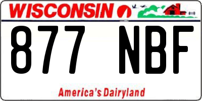 WI license plate 877NBF