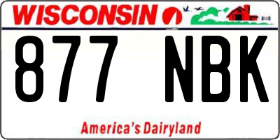 WI license plate 877NBK