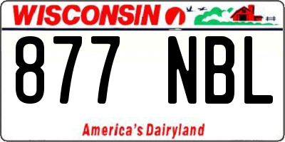 WI license plate 877NBL