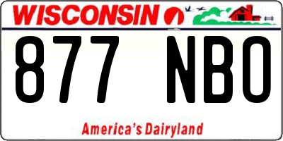 WI license plate 877NBO