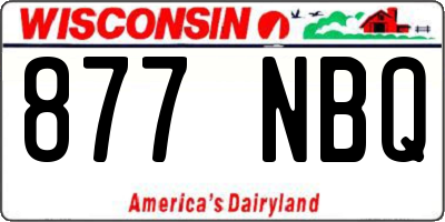 WI license plate 877NBQ