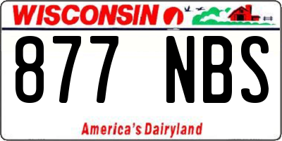 WI license plate 877NBS