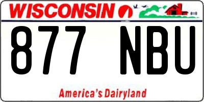 WI license plate 877NBU