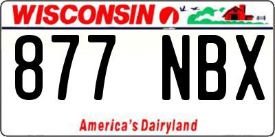WI license plate 877NBX