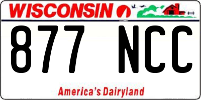WI license plate 877NCC