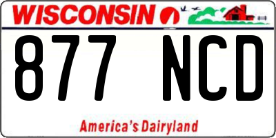 WI license plate 877NCD