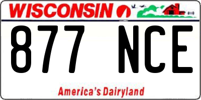 WI license plate 877NCE