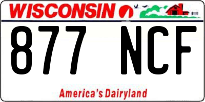 WI license plate 877NCF