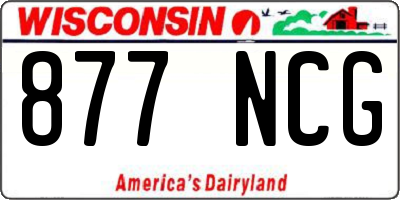 WI license plate 877NCG