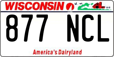 WI license plate 877NCL