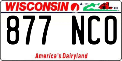 WI license plate 877NCO